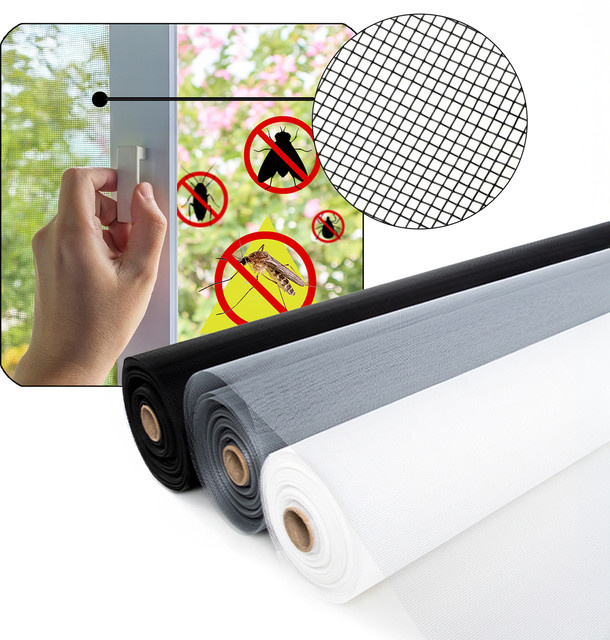 TranquilTouch Dreifarbiger DIY Zuschneidbarer Netzvorhang für Türen und Fenster als Mücken- und Fliegenschutz in Grau und Multicolour - Bild 1