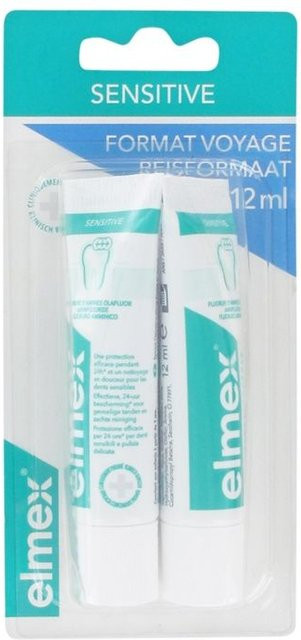 Elmex Sensitive Zahnpasta, 2 x 12 ml, Aminfluorid - Bild 1
