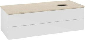 V&B Waschtischunterschrank Antao ohne Frontstruktur in Weiß, B/T/H: 120 x 36 x 50 cm - Bild 1