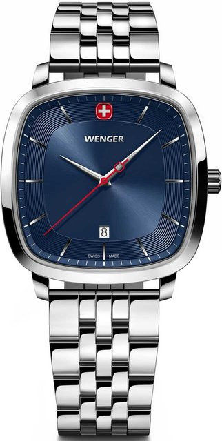 Wenger Herrenuhr, Quarz, Edelstahl, Blau, 37 mm, 5 ATM - Bild 1