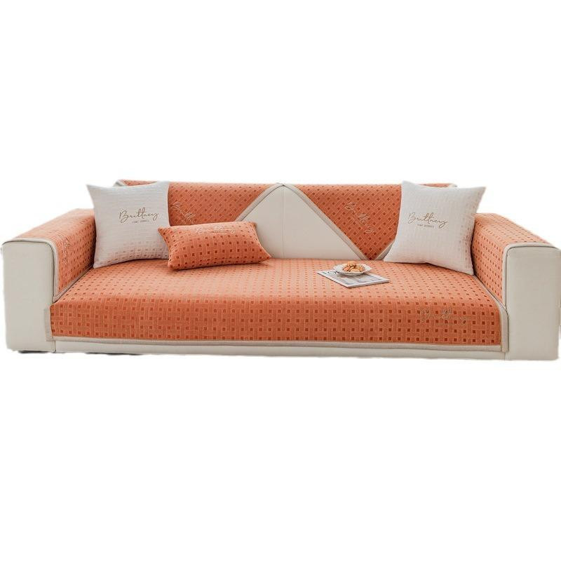 Modernes Chenille Sofakissen als rutschfestes Sitzkissen und Sofabezug, B/B: 70 x 70 cm - Bild 2