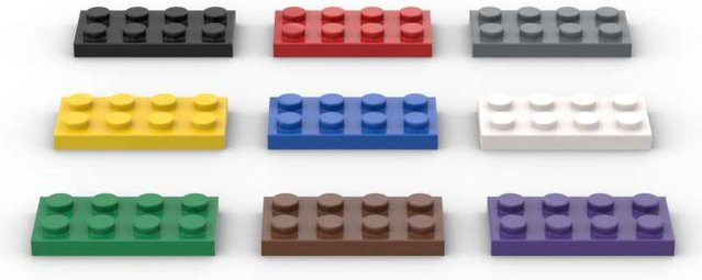 SixBricks MOC 3020 2x4 Platte Bausteine Kit, 10-teiliges Set - Bild 1