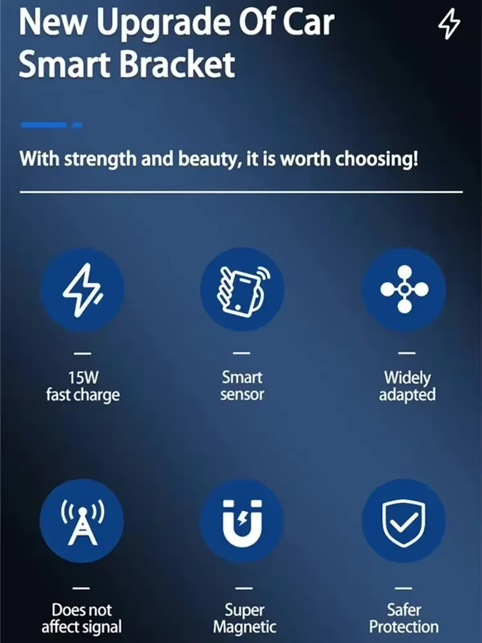 VIKEFON Qi2 Magnetisches kabelloses Autoladegerät mit LED-Licht und Kühlung für iPhone 16/15/14/13 Pro Max, Schwarz, Luftauslass-Halterung - Bild 5