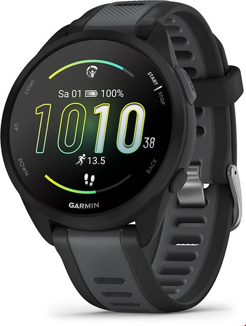 Garmin Forerunner 165 Music Smartwatch in Schwarz/Schiefergrau mit GPS und Herzfrequenzmessung - Bild 2