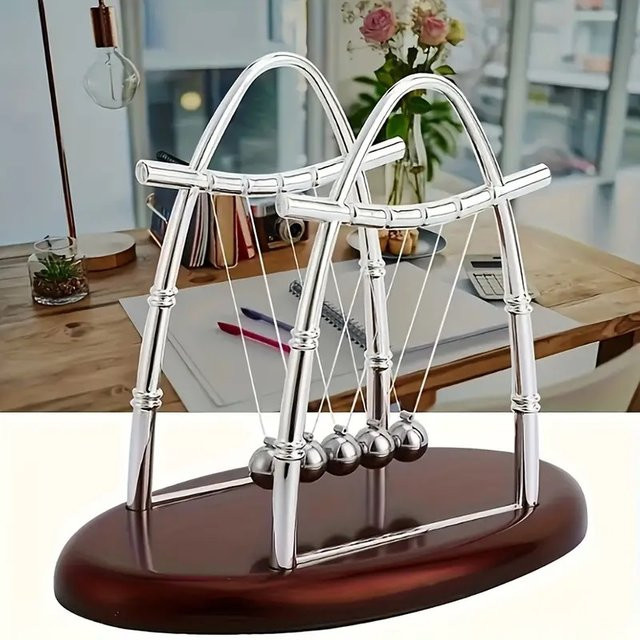 XMSJ Newton Cradle Balance Stahlkugeln, Pendel Spielzeug - Bild 1