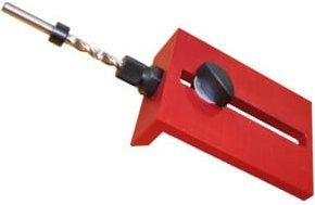 Lamello Clamex P-14 Bohrlehre lang in Rot mit 6mm Bohrer und 6-Kant Schlüssel für dicke Platten - Bild 1