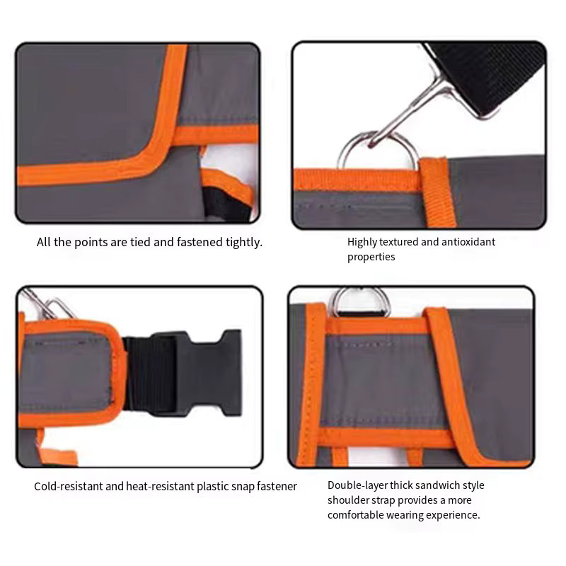 Multifunktionale Werkzeugtasche im Sling-Stil mit Gürtel in Orange und Grau, B/T/H: 75,0 x 25,0 x 0,0 cm - Bild 5