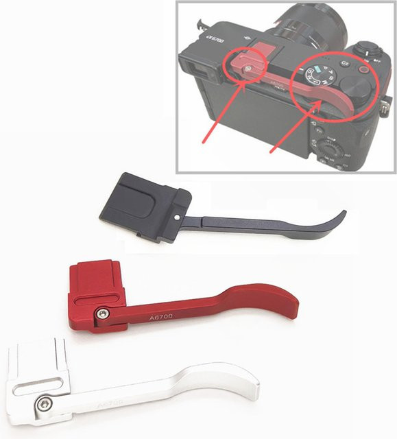 Sony Faltbarer Metall-Blitzschuh Daumen-Griff für Alpha 6700 ILCE-6700 A6700 in Rot - Bild 1