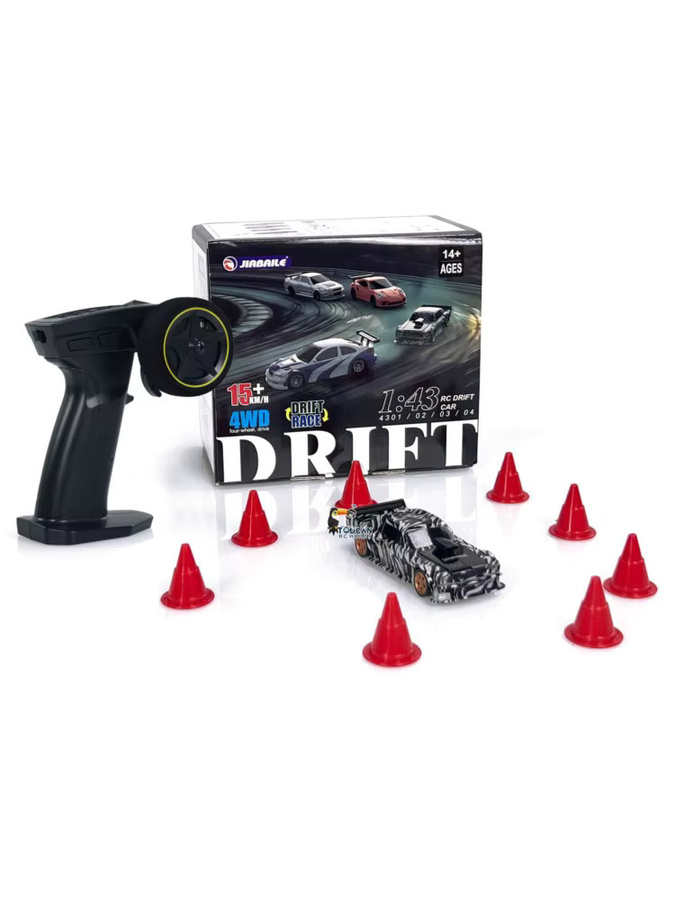 Wheelfun RC Drift Auto, Mini RC Rennwagen, 1:43, ferngesteuert, 4WD - Bild 3