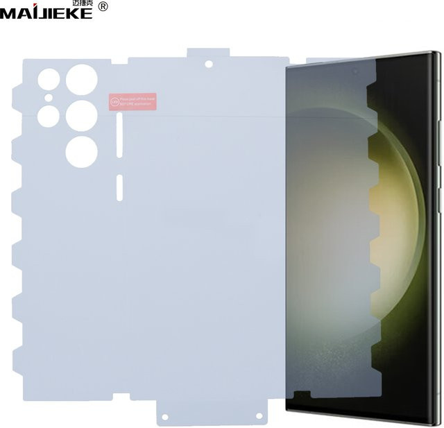 2er-Set TPU Hydrogel Displayschutzfolie für Samsung Galaxy S25 Ultra, S24 Ultra, S24 Plus und S23 Ultra, transparent, 2in1 Schmetterling Schutzfolie für Vorder- und Rückseite - Bild 1
