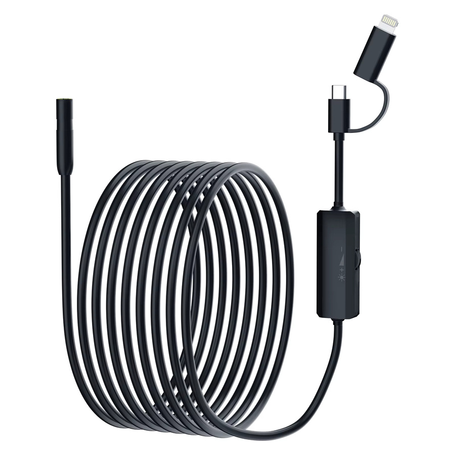 AOERWEI Endoskopkamera mit 8-mm-Linse und LED-Licht, IP67 wasserdicht, USB-C Anschluss für Android und iOS, Schwarz - Bild 4