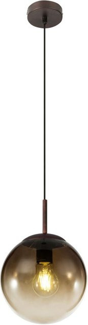 GLOBO Pendelleuchte Varus in Braun mit Amber Glas und Metall, Höhe: 120 cm, Durchmesser: 20 cm, E27 - Bild 1