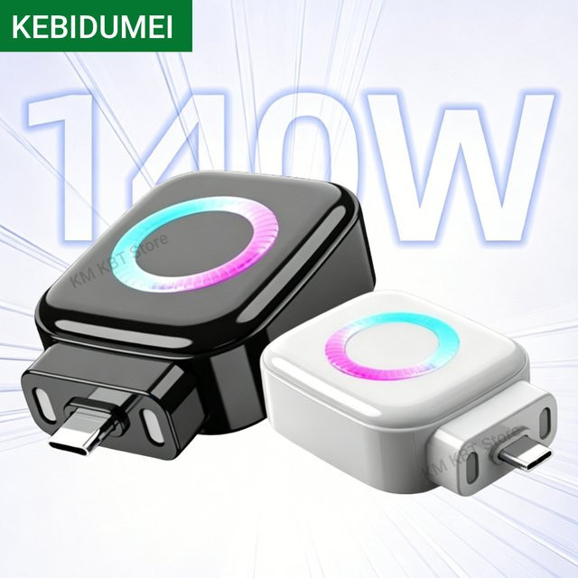 KEBIDUMEI 140W Typ-C Ladeadapter mit intelligentem Auto-Stopp-Modus und Anti-Überladung in Silber - Bild 1