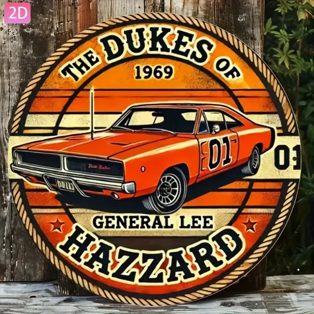 CIFBUY Retro-Autoschild aus Aluminium in Multicolour, Metall-Wandkunst für Garage, Bar oder Café, B/H: 20,0 x 20,0 cm - Bild 1