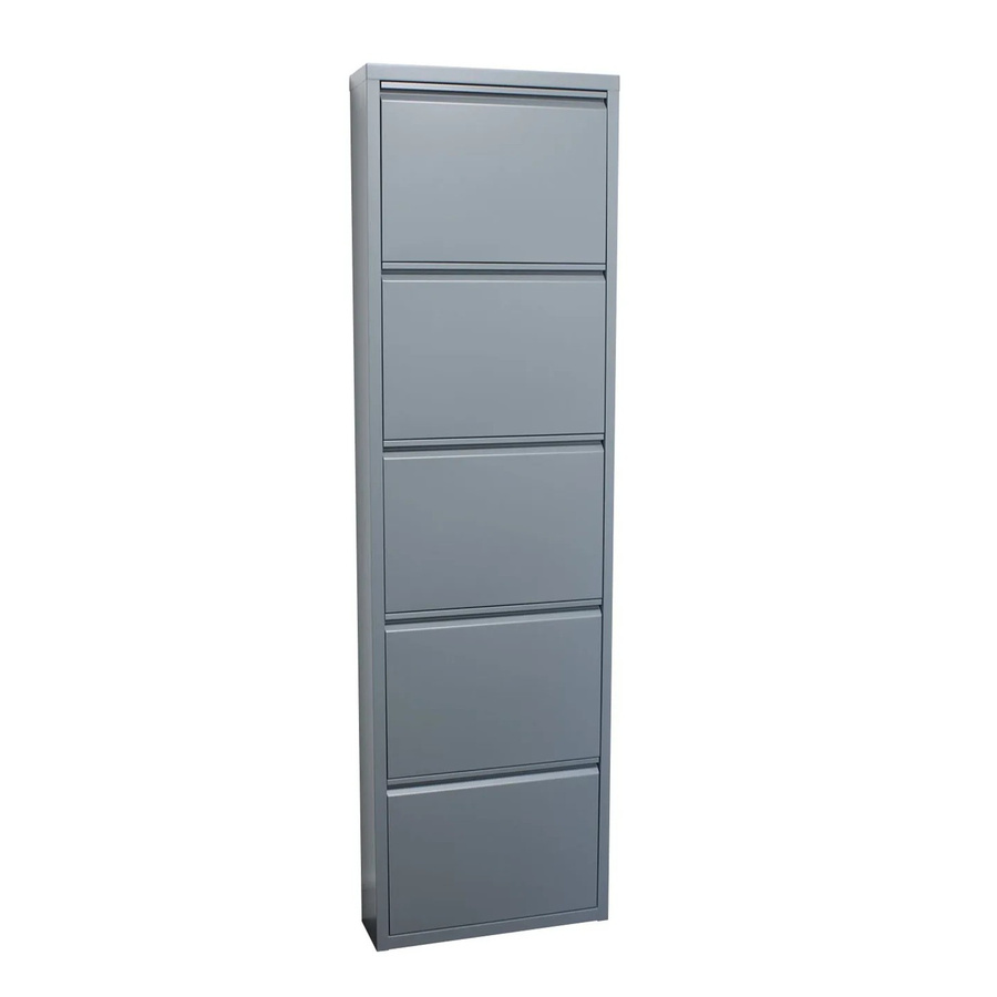 ebuy24 Pisa Schuhschrank aus Metall in Grau mit 5 Klappen, Wandmontage, Modernes Design - Bild 2