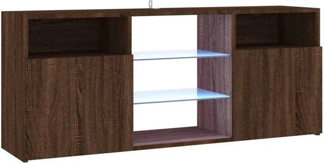 vidaXL TV-Schrank mit LED-Leuchten in Braun Eichen-Optik, B/T/H: 120 x 30 x 50 cm - Bild 1