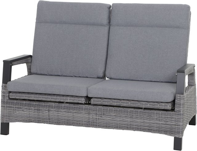 Siena Garden Solea Sofa in Anthrazit und Blau aus Aluminium mit Polsterung, B/T/H: 151,5 x 85 x 97 cm - Bild 1