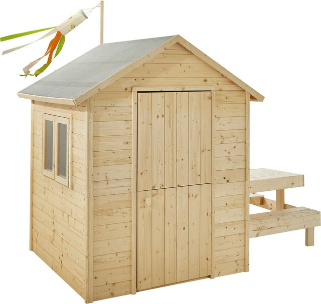 Soulet Kinderspielhaus Tiana aus Trockenholz in Beige, B/T/H: 221 x 162 x 127 cm - Bild 1