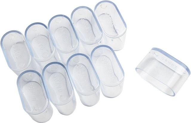 Ovale Stuhlbein-Kappen von Warmer home als Bodenschutz für Gartenmöbel, transparent, 20 x 40 mm - Bild 1