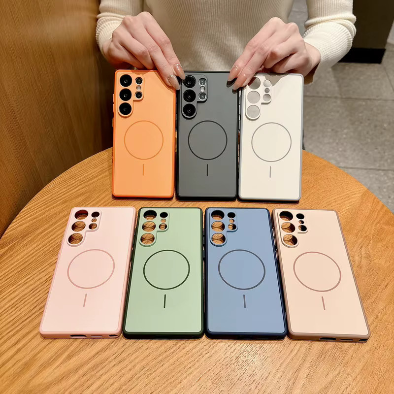 Magnetische TPU-Handyhülle für Samsung Galaxy S26 S25 S24 S23 S22 Ultra und weitere Modelle, MagSafe kompatibles Cover in Schwarz und Multicolour - Bild 3