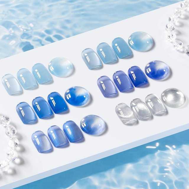 GELLEN Jelly Blue Gel Nagellack, glänzend, transparent - Bild 1