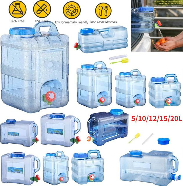 VAKIND Trinkwassereimer mit Wasserhahn für Outdoor Camping und Picknick, transparent - Bild 1