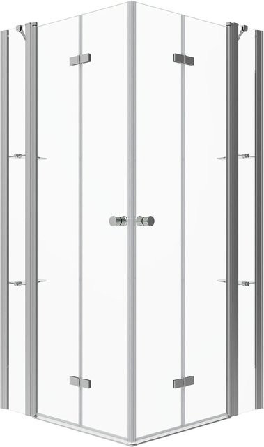 Aquabatos Eckdusche mit Falttüren in Clear, B/T/H: 100 x 100 x 187 cm - Bild 1