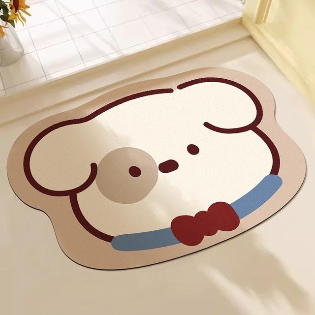 Rutschfeste Badezimmermatte von Yiran Furniture mit Cartoon-Welpenmotiv, schnelltrocknend und schmutzabweisend, B/B: 40 x 60 cm - Bild 1