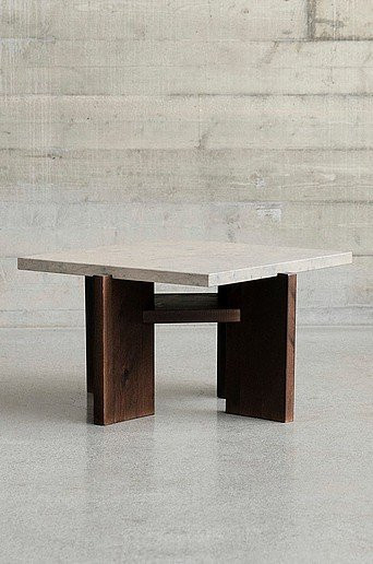 Jotex Couchtisch ASPVIK in Naturstein-Optik, quadratisch, B/T/H: 60 x 60 x 38,2 cm - Bild 1