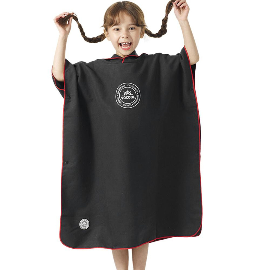 TOMTOP JMS Badeponcho mit Kapuze für Kinder, schnell trocknendes Badetuch in Grau - Bild 3