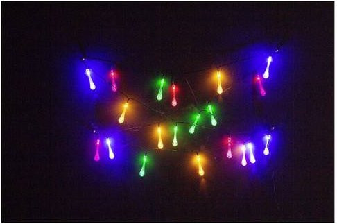 Heitronic VO-501124 Solar-Lichterkette mit LED Tropfen in Transparent für den Außenbereich - Bild 1