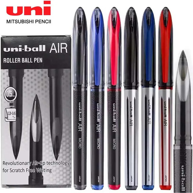 Uni Ball Air Straight Liquid Signature Gelstift Schwarz 0,5 mm und 0,7 mm Set UBA-188 - Bild 1