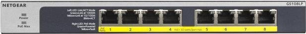 Netgear GS108LP Gigabit Ethernet Switch mit 8 PoE+ Ports in Schwarz - Bild 1
