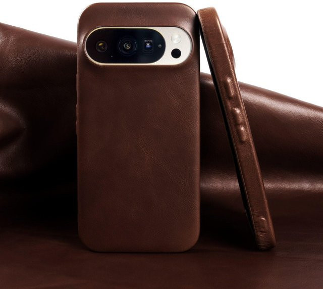 Retro Lederhülle für Google Pixel 10 Pro, 10a, 9 Pro, 8a, 7 Pro, 6a in Braun - Bild 1
