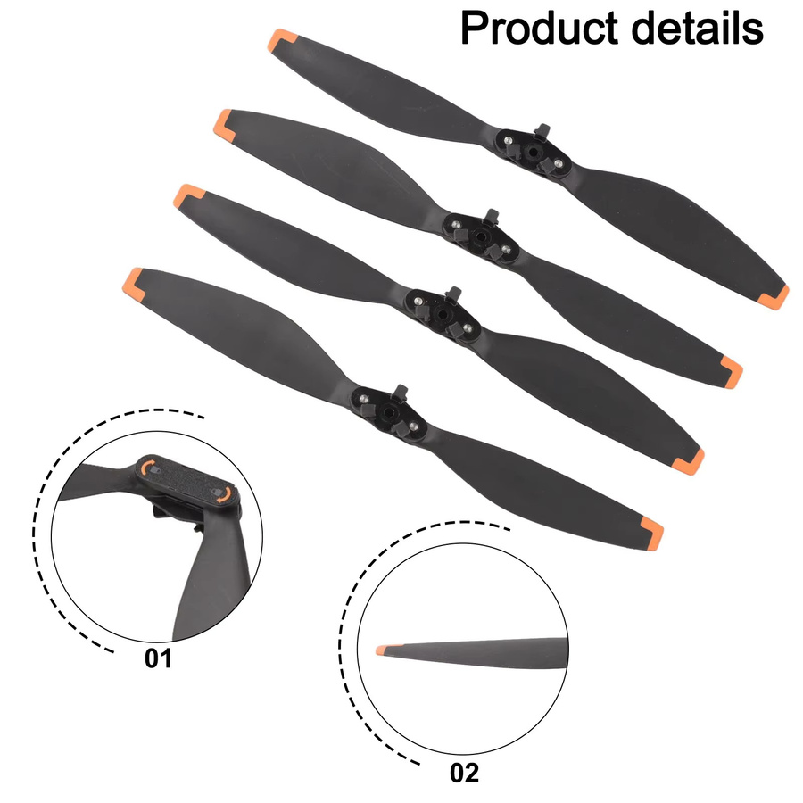 DJI Mini 5 Pro Propeller Set, 4 Stück schwarze PC-Rotorblätter für Drohnen als Ersatzzubehör - Bild 3
