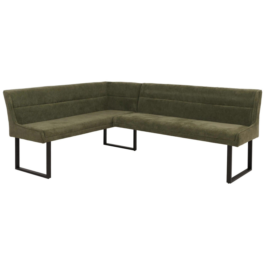 MCW Eckbank MCW-O81 in Grün mit Chenille Stoff und Metallgestell, B/T/H: 159 x 84 x 210 cm - Bild 2