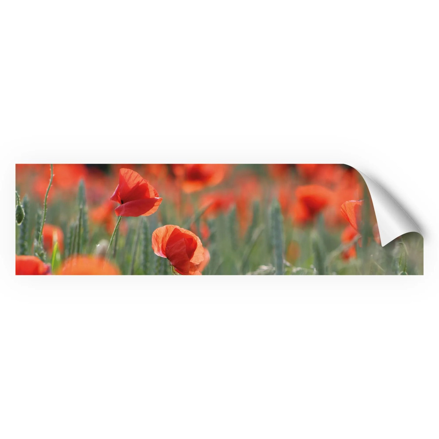 Myspotti Küchenrückwandfolie Mohn in Tile-Look, selbstklebend, Multicolor/Rot, B: 220 cm, H: 60 cm - Bild 2