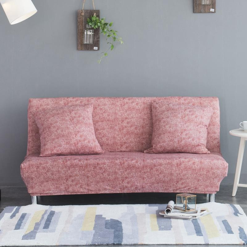 Housmife Stretch-Sofabezug mit floralem Blumenmuster in Blau, elastischer Couchbezug für Schlafsofas ohne Armlehnen, Größe M für 160-190 cm - Bild 2