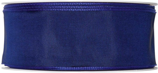Halbach Drahtkantenband aus Acetat in Dunkelblau, Breite: 4,0 cm, Länge: 5 m - Bild 1