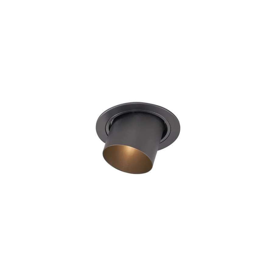 QAZQA Moderner Einbaustrahler Gunmetal Rund Schwenkbar GU10 für Wohnzimmer und Küche - Bild 2