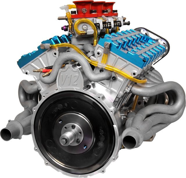 goni 180CC V12 Metall-Viertaktmotor, mit Elektrostart, wassergekühlte Gasversion, 14.000 U/min, simuliertes V12-Motormodell - Bild 1