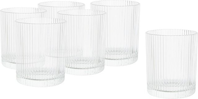 VBS XXL Windlichtglas Relax geriffelt transparent 6 Stück - Bild 1