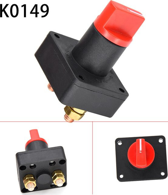 Tragbarer Batterie-Isolationsschalter für Auto, Lkw, Boot und Camper, wasserdicht, 100A, Schwarz - Bild 1
