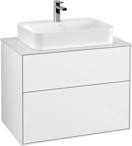 V&B Finion Waschtischunterschrank mit LED-Beleuchtung in Weiß lackiert, Breite: 80 cm, Tiefe: 60,3 cm - Bild 1