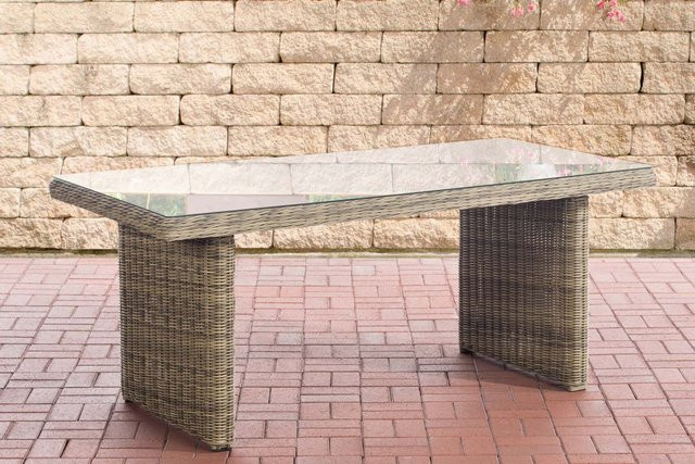 TPFGarden Tisch Fonda in Natur mit Aluminium und Polyester in Braun - Bild 1