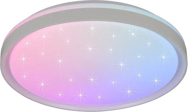 Reality LED-Deckenleuchte Solit in Weiß matt mit Fernbedienung, dimmbar und RGB-Effekt - Bild 1