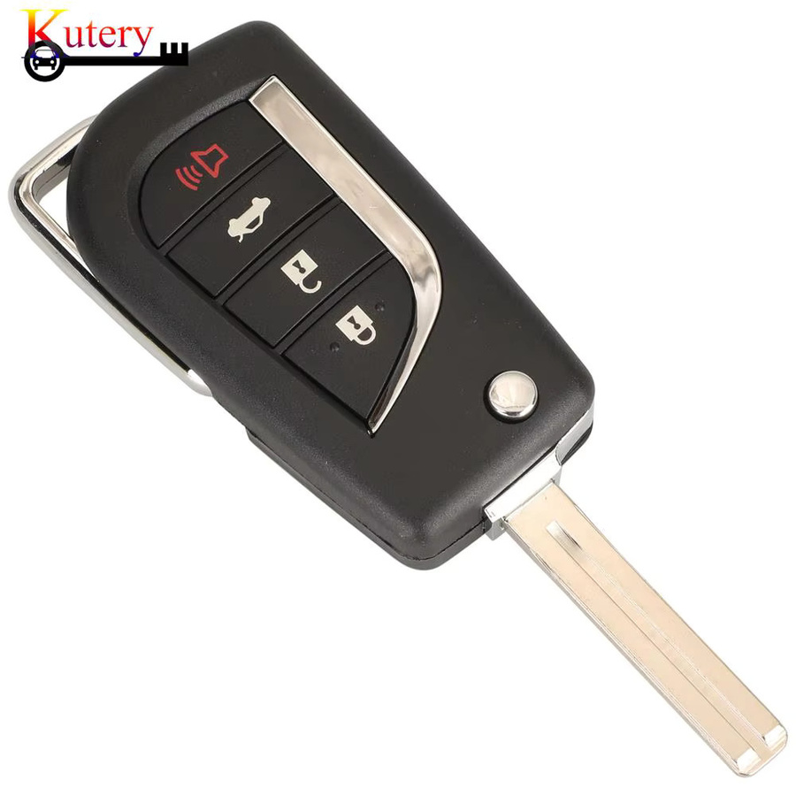 Jingyuqin Smart Autoschlüssel mit Fernbedienung für Toyota Camry Corolla RAV4, faltbar, 315MHz, ID-H (8a) Chip, 4 Tasten, Schwarz - Bild 3