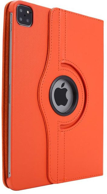iPad Hülle mit 360 Grad Drehung aus Leder als Ständer für iPad Air, Pro, Mini und iPad Generationen in Orange - Bild 1