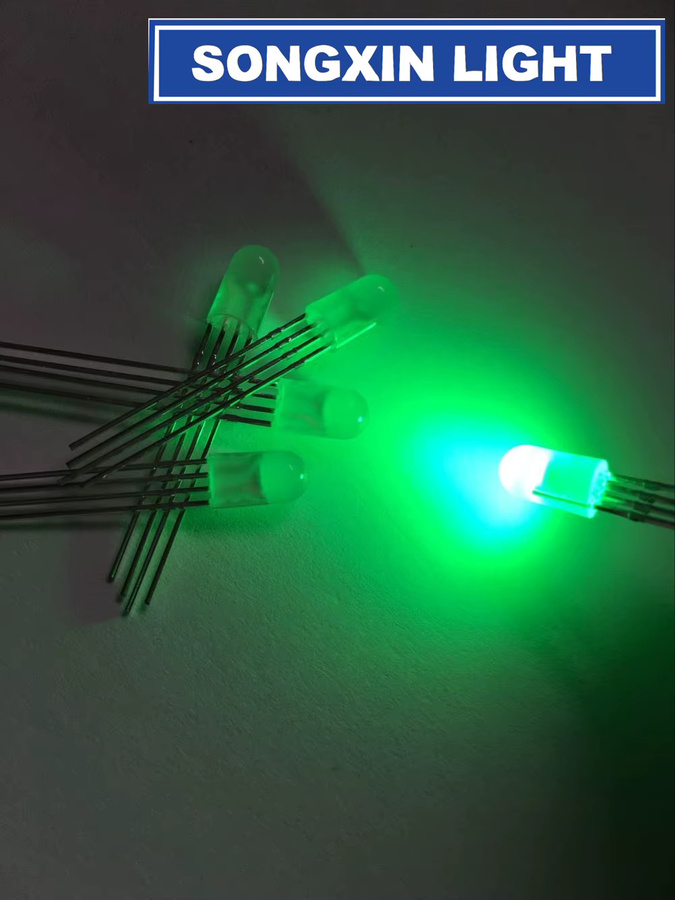 10 Stück RGB LED Diffuse 5mm Runde 4-Pin Dioden mit Gemeinsamer Kathode in Rot Grün Blau - Bild 2