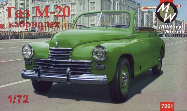GAZ-M20 Pobeda cabriolet, Soviet car, Fahrzeug, 1:72, Grün - Bild 1